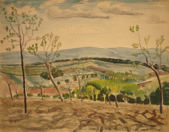 Blue Hills — Trevor Tennant — Watercolour on paper painting
