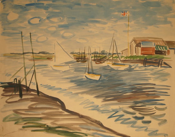 Sailing Club — Trevor Tennant — Watercolour on paper painting