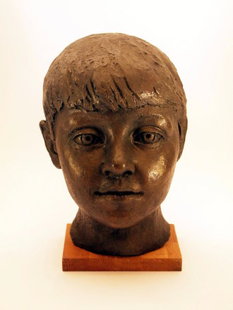 Young Boy (facing) — Trevor Tennant — Cement sculpture