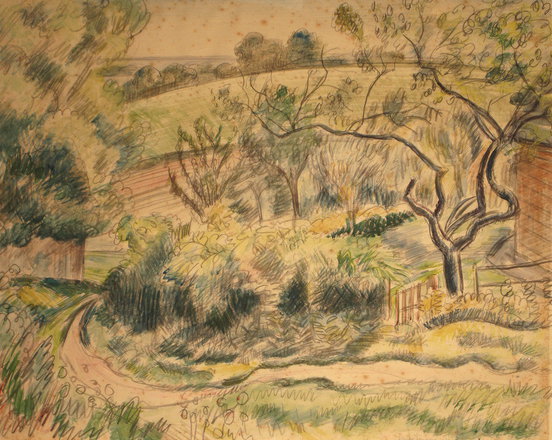 The Lane — Trevor Tennant — Watercolour on paper painting (1931)