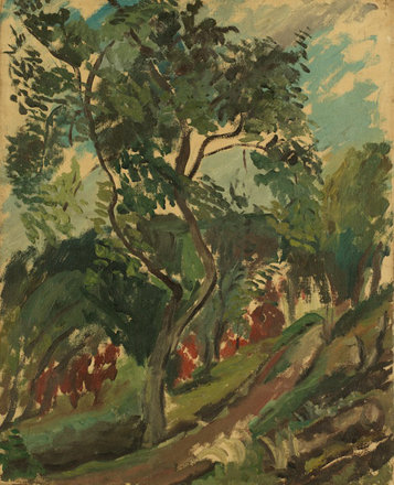 Hillside Tree — Trevor Tennant — Oil on canvas painting