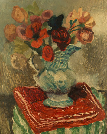Jug of Flowers II — Dorothy Annan — Oil on hardboard painting