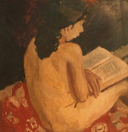 Susan Reading — Dorothy Annan — Oil on hardboard painting