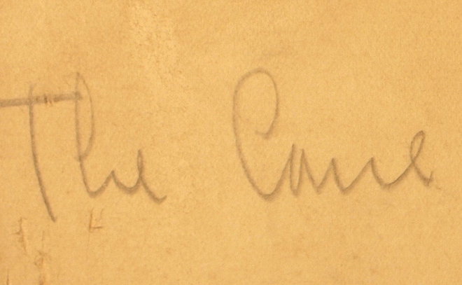 Note on the reverse of the Tennant painting 'The Curve'