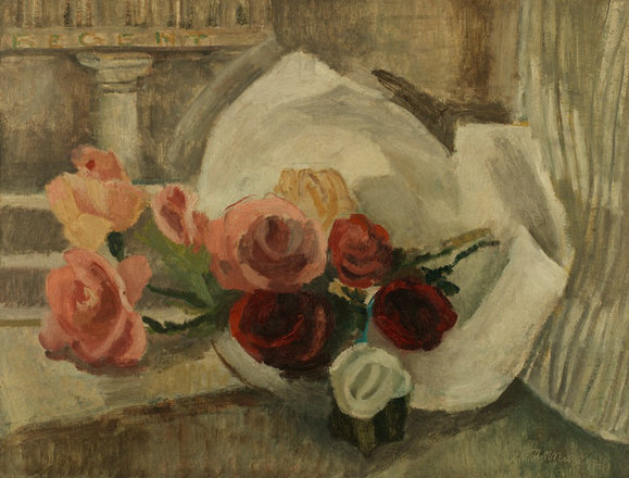 Bouquet — Dorothy Annan — Oil on hardboard painting (1942)