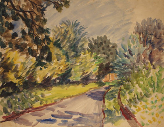 Country Road — Trevor Tennant — Watercolour on paper painting (1932)