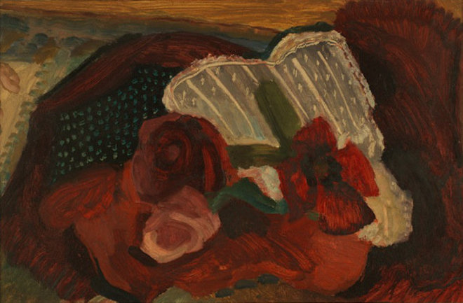 Cushions & Roses — Dorothy Annan — Oil on canvas painting