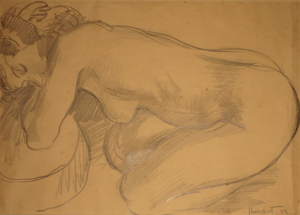 Nude — Trevor Tennant — Pencil on paper drawing (1933)