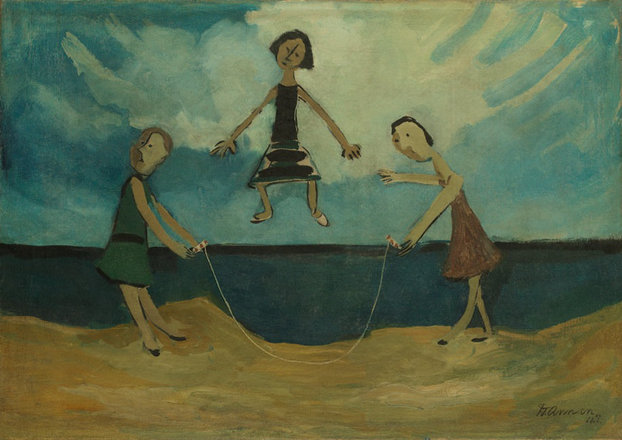 Skipping — Dorothy Annan — Oil on canvas painting (1947)