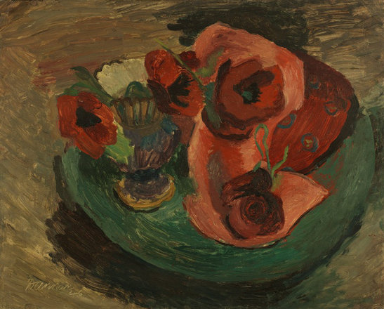 Poppies — Dorothy Annan — Oil on hardboard painting (1946)