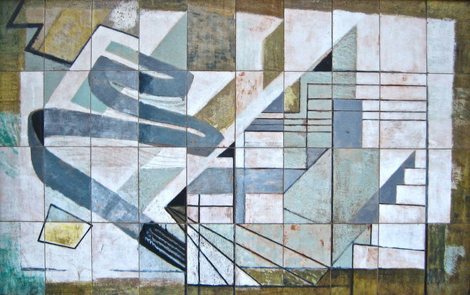 Fleet Building mural - Farringdon St. (Panel #2) — Dorothy Annan — Glazed tile mural (1960)