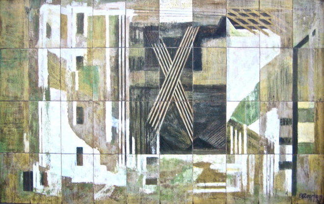 Fleet Building mural - Farringdon St. (Panel #5) — Dorothy Annan — Glazed tile mural (1960)