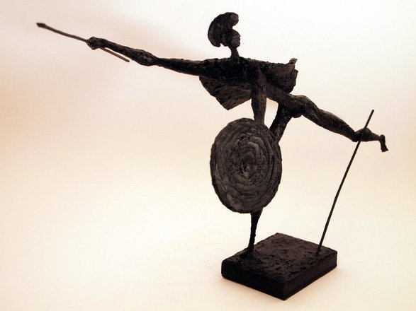 Warrior — Trevor Tennant — Plaster on wire armature sculpture (1965)