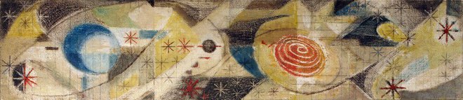 Sketch for Expanding Universe — Dorothy Annan — Gouache on hardboard painting (1959)