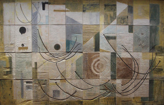 Fleet Building mural - Barbican Highwalks (Panel #3) — Dorothy Annan — Glazed tile mural (1960)
