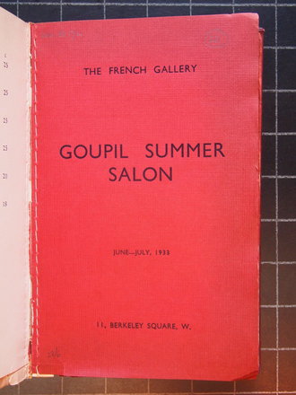 V&A National Art Library exhibition catalogue: 1933 - French Gallery - Goupil Summer Salon