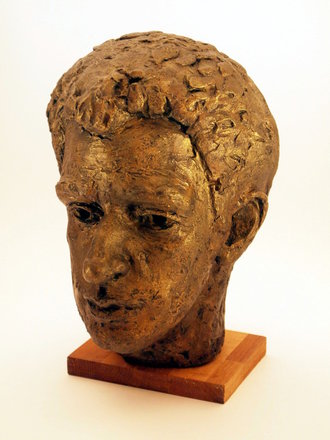 White Man (left) — Trevor Tennant — Clay sculpture