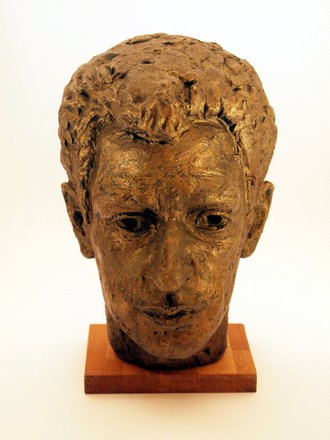 White Man (facing) — Trevor Tennant — Clay sculpture