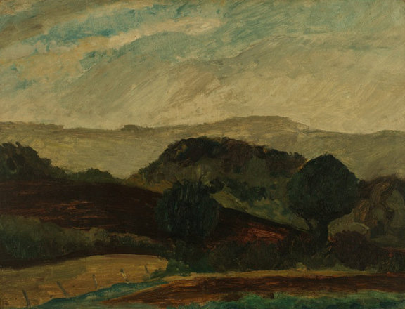 View to the Ridge — Trevor Tennant — Oil on hardboard painting